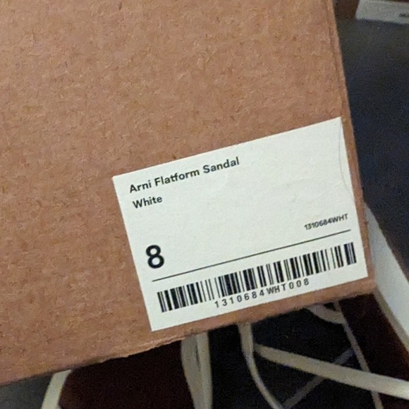 Reformation Arni White Leather Flatform Sandal, size 8 - Picture 6 of 6